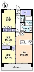 スカイグランデ津田沼 3階3LDKの間取り