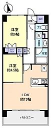 スカイグランデ津田沼 2LDKの間取図画像