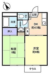 タウンコート志津 2DKの間取図画像