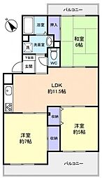 ボワ・クレールA 3LDKの間取図画像