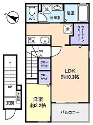 ルナ・コート習志野 1LDKの間取図画像