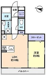 サイドリバーM 1LDKの間取図画像