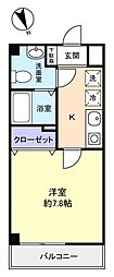 C-SQUARE奏の杜 1Kの間取図画像