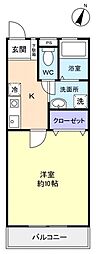 アルシオンB 1Kの間取図画像
