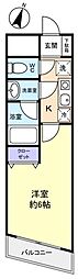 Cube's 1Kの間取図画像