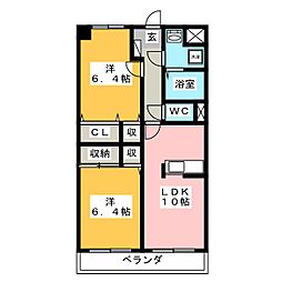 ルミエール名張駅前 2LDKの間取図画像