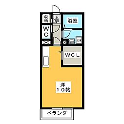 パストラルドミール ワンルームの間取図画像