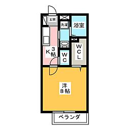 ハイツ.エクレール 1Kの間取図画像