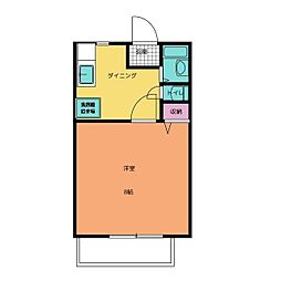 ラッシュイースト 1Kの間取図画像
