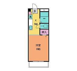 カレントシティー夏見 1Kの間取図画像