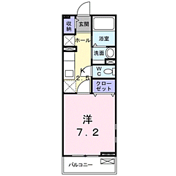 スターレジデンス西明寺B 1Kの間取図画像