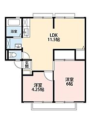 ロイヤルヒルズ2番館 2LDKの間取図画像