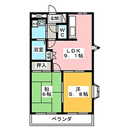 ルミナスエクレセンス 2DKの間取図画像