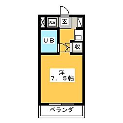 三田マンション ワンルームの間取図画像