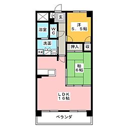佳千ビル3 2LDKの間取図画像