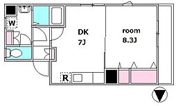 アニマール大森 1DKの間取図画像