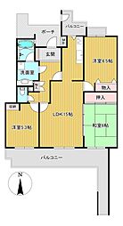 ローレルコート萩の台4 3LDKの間取図画像