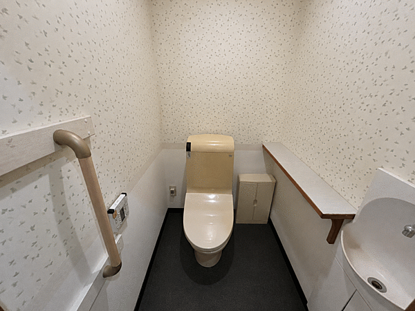 手洗い付きのゆったりトイレ空間