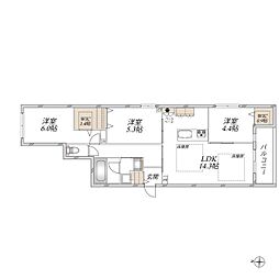 グランメール安東 3LDKの間取図画像
