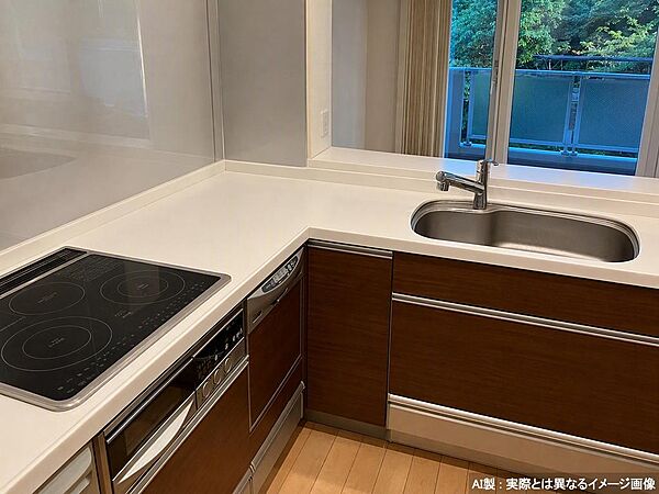 L型の使いやすいキッチン