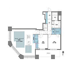 芝浦アイランドケープタワー 2LDKの間取図画像