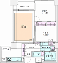 オリゾンマーレ 2LDKの間取図画像