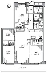日商岩井大岡山第2マンションB棟 4LDKの間取図画像