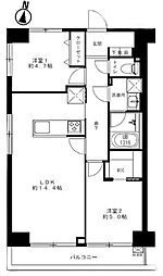 用賀マンション 2LDKの間取図画像