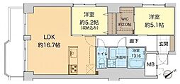 コーシン菊名マンション 2LDKの間取図画像