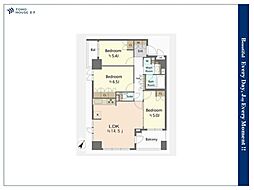プラネ勝どき 3LDKの間取図画像
