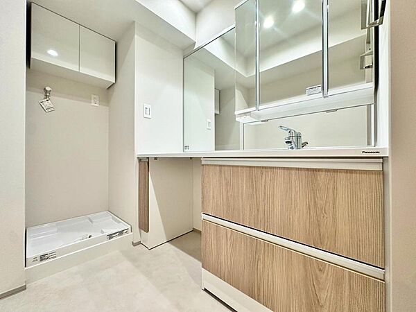 平日の朝であっても、落ち着きとくつろぎを感じられる。歯磨き粉が行方不明になるようなごちゃごちゃ感も解消。スムーズに身支度が完了します。コーディネートされた空間で気持ちよく身だしなみを整えられます。