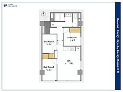 東和ビル 3LDKの間取図画像