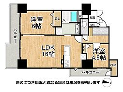 イーストコート8番街1番館 2LDKの間取図画像