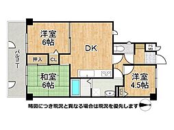 ライオンズマンション住吉川公園 3DKの間取図画像