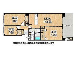 神戸ポートビレジ3号棟 3LDKの間取図画像