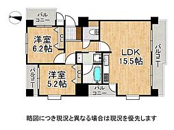 ワコーレエクセレント北町 2LDKの間取図画像