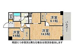 マンハイム弁天町 2LDKの間取図画像