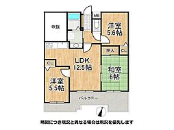 ワコーレ祇園 3LDKの間取図画像