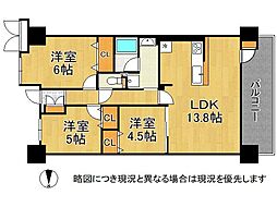 モンセーヌ住吉川公園1番館 3LDKの間取図画像