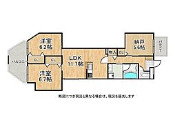 セントラルハイツ岡本 2SLDKの間取図画像