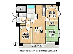甲南ヴェルシティ六甲 3LDKの間取図画像