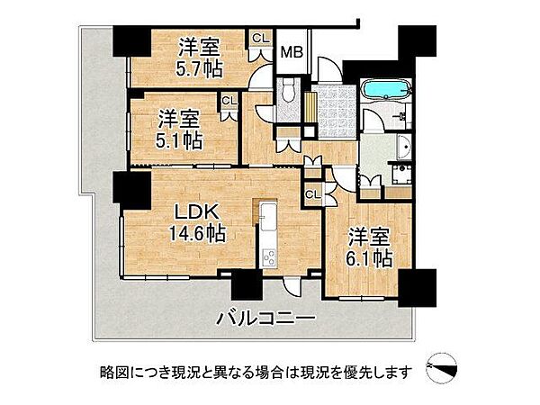 北西角部屋の開放感ある設計で、各居室に動線が取りやすい間取り。