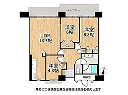 イーストコート3番街 3LDKの間取図画像
