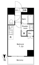 ラクラス中延 ワンルームの間取図画像