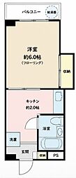 ハイラーク五反田 1Kの間取図画像