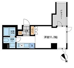 Aden五反田 ワンルームの間取図画像