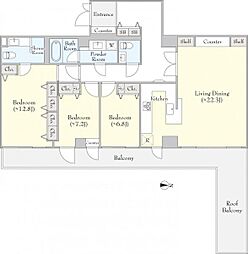 ドムス南麻布 3LDKの間取り