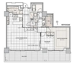 パークマンション三田綱町ザフォレスト 2LDKの間取図画像