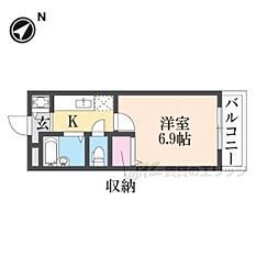 リバーサイド金岡2番館 1Kの間取図画像