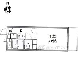 レオパレス今津 1Kの間取図画像